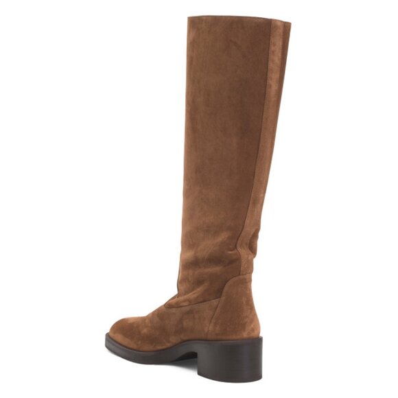 STUART WEITZMAN Coffee Made In Spain Suede Kaia Knee High Boots - Picture 2 of 2